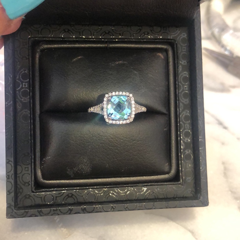 LaFonn’Split Band Lassiare Blue Topaz Ring,sz8-Boutique